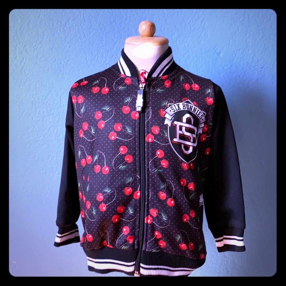 Kids bomber jacket Cherries black size 2 year.